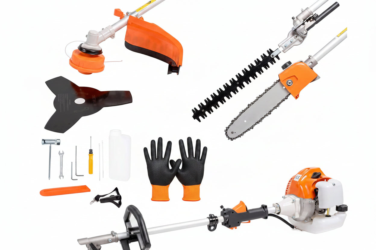 Decespugliatore a scoppio 4 in 1 tagliasiepi troncarami e motosega 52cc 2 tempi