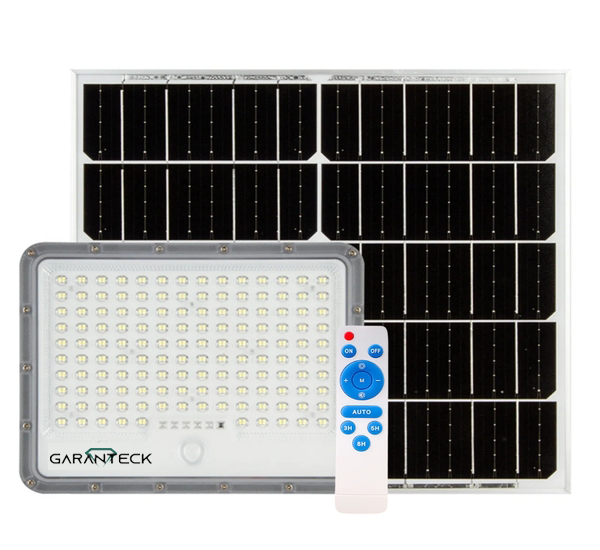 Faro a led 300W, pannello solare con sensore crepuscolare e telecomando, IP 67