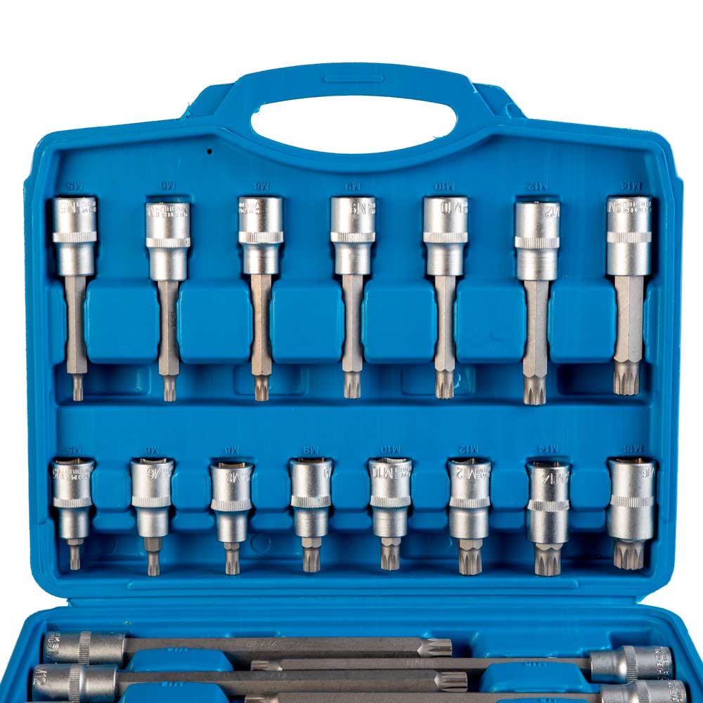 Set 88 pezzi di bussole scanalate, esagonali e torx con attacco prese da 1,2