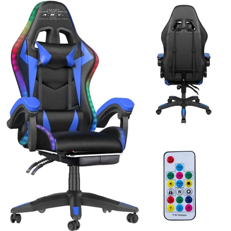 Sedia da Gaming Reclinabile, Poltrona Ufficio girevole, con rotelle ergonomica