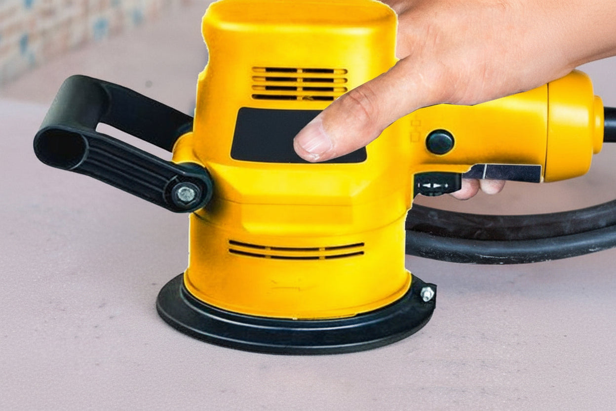 Levigatrice rotorbitale 430W piastra diametro di 125mm aspirazione a sacchetto