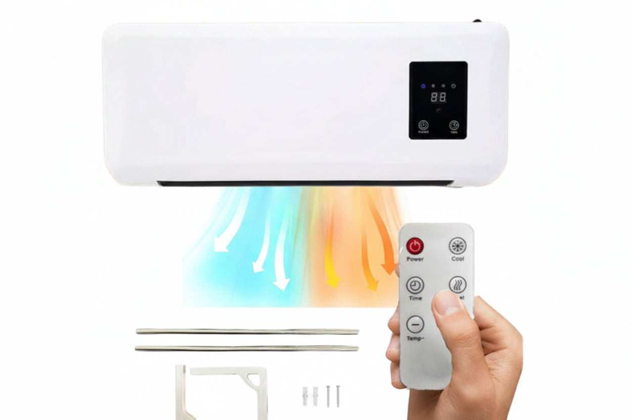 Stufa Elettrica da Parete Basso Consumo Caldo/Freddo Termoconvettore Max 2000W
