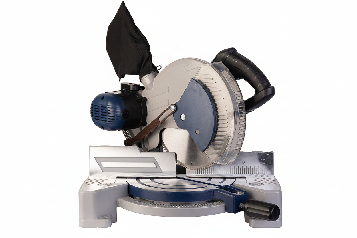 Troncatrice radiale con lama dentata da 255mm inclinabile taglio ampio 1800 Watt
