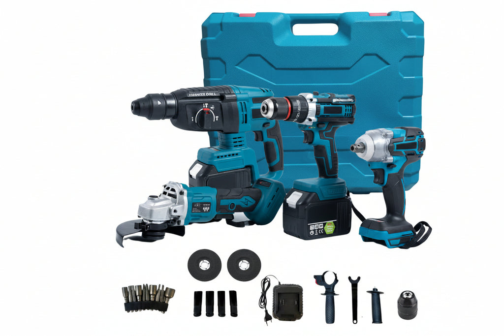 Kit 4 in 1 Avvitatore + Avvitatore a Impulsi + Smerigliatrice + Tassellatore 88V