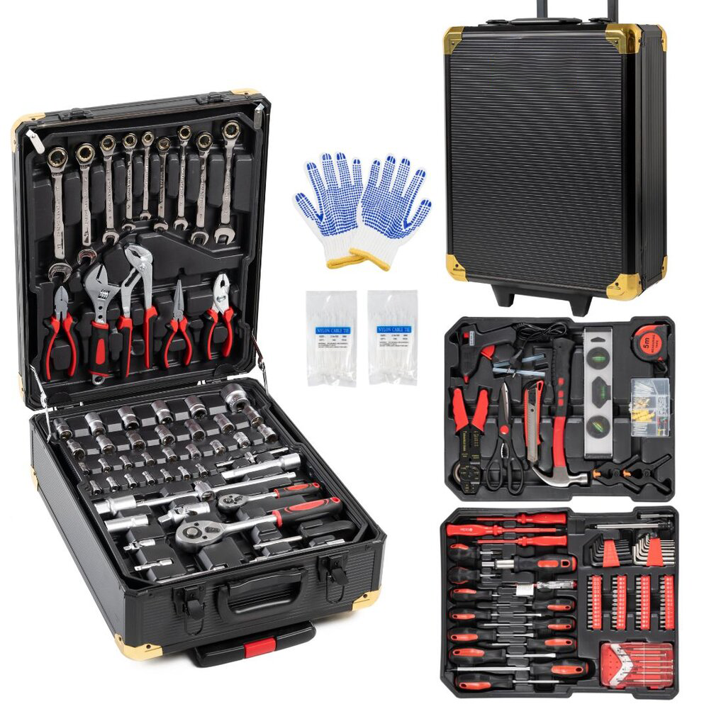 Cassetta Attrezzi Lavoro 849 PZ Valigia Completa Utensili Trolley Portautensili