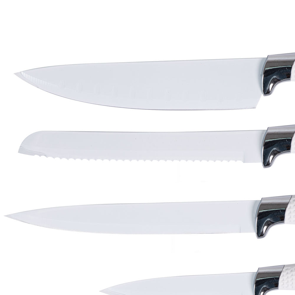 Set di coltelli piu' pelapatate colore bianco 8 pezzi di alta qualità
