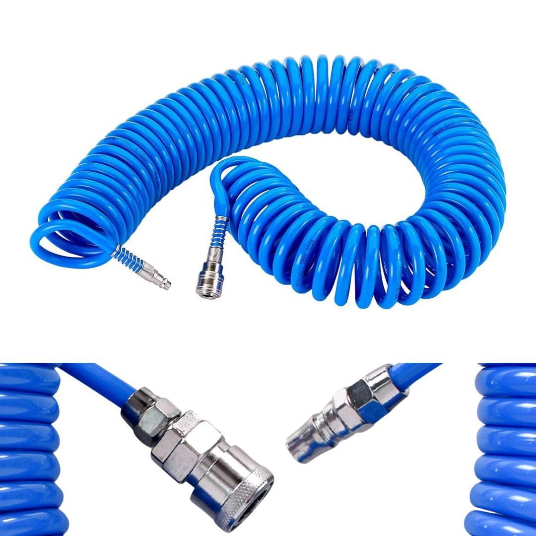 Tubo Aria Compressa 15/20 Metri Flessibile per Compressore Attacco Rapido