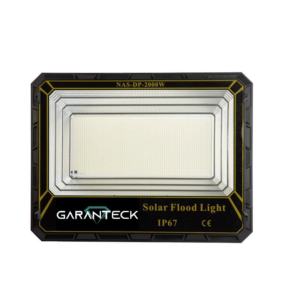 Faro Solare a Led 2000W pannello solare con sensore e telecomando, IP 67
