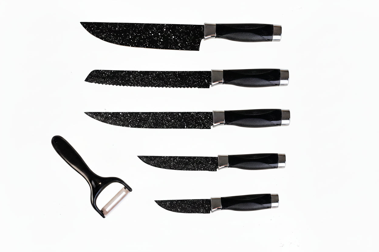 Set di coltelli piu' pelapatate colore Shored Pietra 6 pezzi di alta qualità