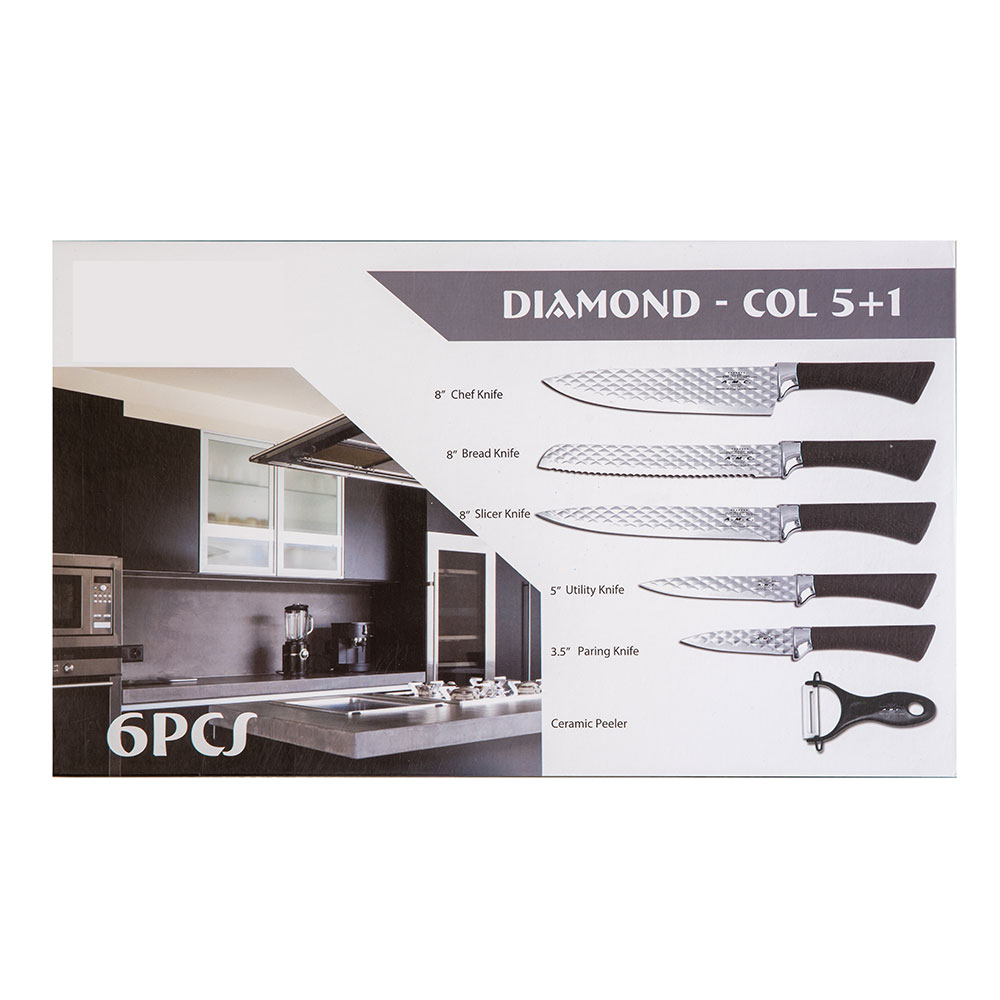 Set di coltelli piu' pelapatate stile moderno 6 pezzi di alta qualita'