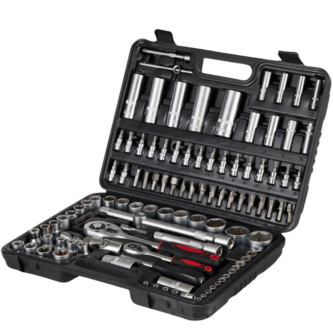 Set di Chiavi a Bussola con Cricchetto 108 Pezzi Professionale con Valigetta