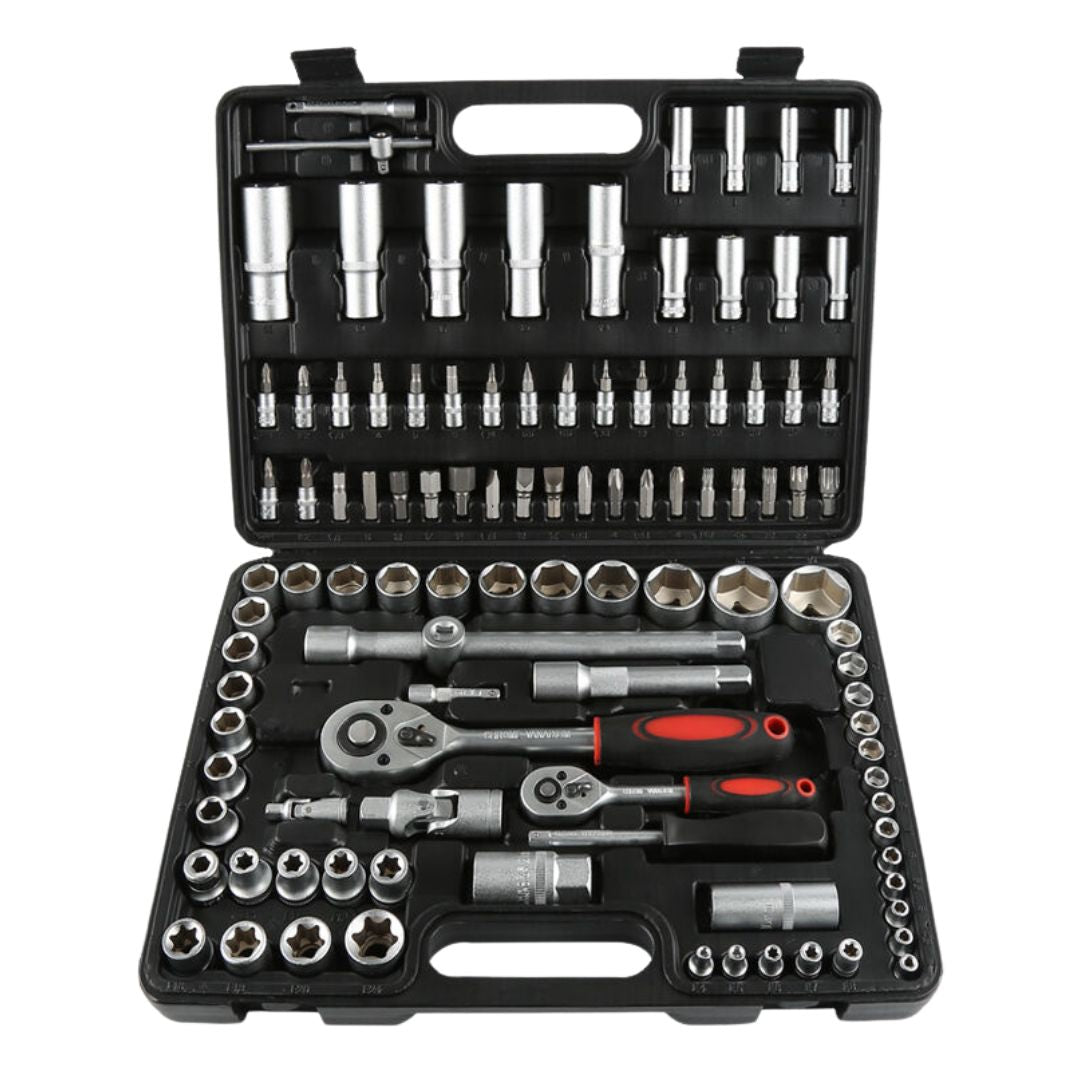 Set di Chiavi a Bussola con Cricchetto 108 Pezzi Professionale con Valigetta