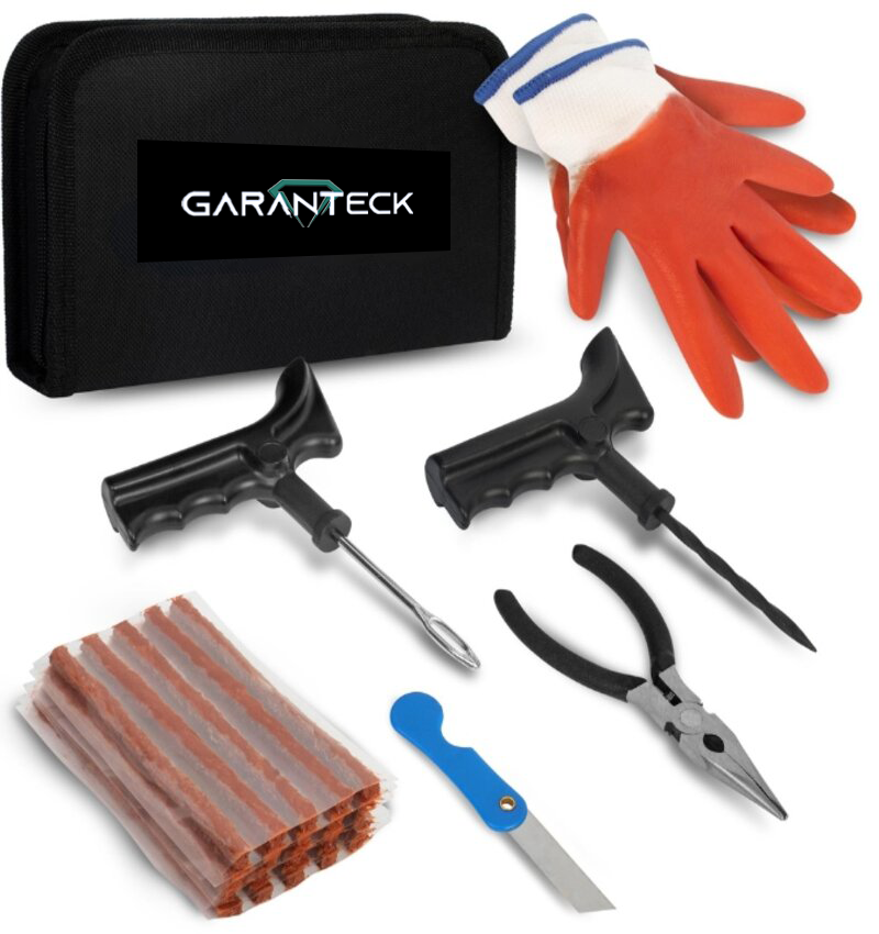 Kit Riparazione Pneumatici Auto 26pcs Kit Emergenza per Ripara Gomme Auto e Moto