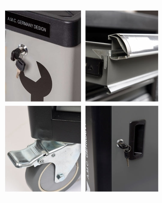 Carrello porta attrezzi con ruote completo di utensili 6 cassetti 1000 pezzi