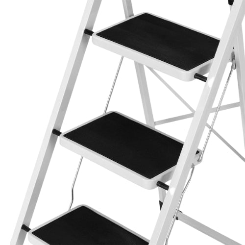 Scala Scaletta pieghevole salvaspazio con 3 gradini antiscivolo acciaio
