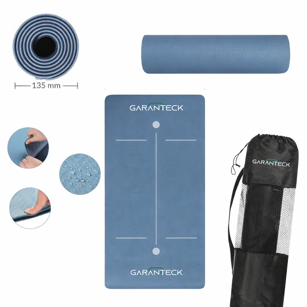 Tappetino Yoga in TPE Ecologico Doppio strato Antiscivolo 180x61 cm con Custodia